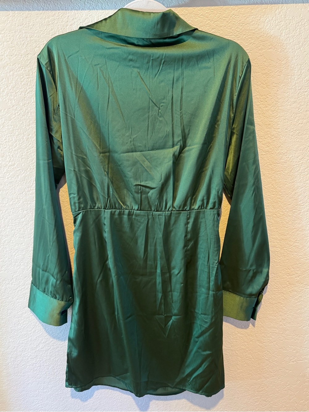Cider Dirty Martini Green Satin Wrap Shirt Dress SOLD OUT ONLINE - Picture 10 of 11